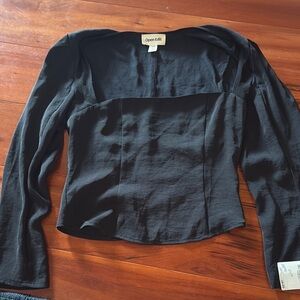 Open edit square neck long Sleeve Top BNWT